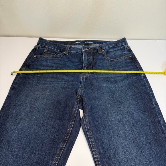 Old Navy High Rise Slouchy Straight Dark Wash Denim Jeans Cropped Button Fly 6 - Picture 11 of 11